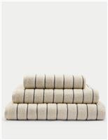 Pure Cotton Textured Striped Towel