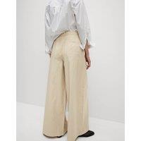 Pure Cotton Pleated Wide Leg Chinos