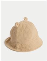 Kids Pure Cotton Bear Sun Hat (0-3 Yrs)
