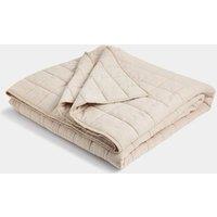 M&S Cotton Rich Quilted Throw Neutral