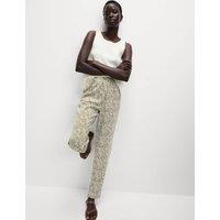 Pure Twill Printed High Waisted Tapered Trousers