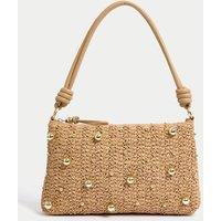 Straw Beaded Shoulder Bag