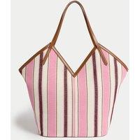 Canvas Striped Tote Bag