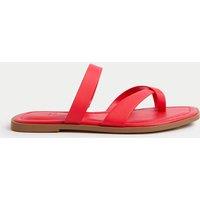 Toe Loop Strappy Flat Mules