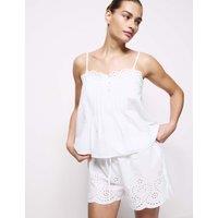 M&S Pure Cotton Voile Cami Shortie Set White
