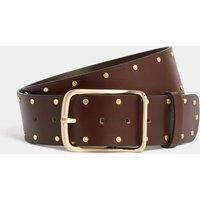 Leather Wide Studded Belt