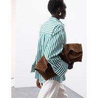 Pure Cotton Striped Collared Relaxed Shirt