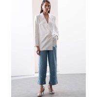 Denim High Waisted Embellished Wide Leg Jeans