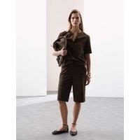Suede High Waisted Knee Length Shorts