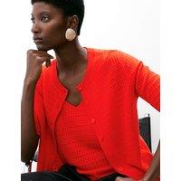 Merino Wool Rich Button Through Relaxed Cardigan with Cashmere
