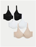 3pk Wired Plunge Bras (F-H)
