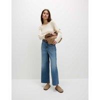 M&S Wide Leg Cropped Jeans Medium Indigo