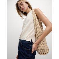 Cotton Rich Beaded Shoulder Bag