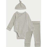 3pc Cotton Rich Bodysuit & Hat Outfit (7lbs - 12 Mths)