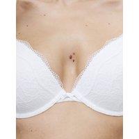 M&S Jasmine Lace Wired Plunge Bra A-E White