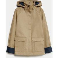 Pure Cotton Hooded High Neck Short Mac