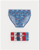 7pk Pure Cotton Car Print Briefs (2-8 Yrs)