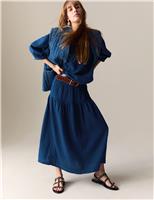 Pure Cotton Midaxi Tiered Skirt