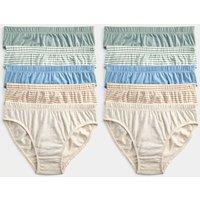 M&S 10 Pack Pure Cotton Stripes & Solids Briefs (2-14 Yrs) Multi