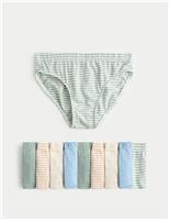 10pk Pure Cotton Stripes & Solids Briefs (2-14 Yrs)