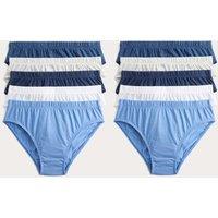 M&S 10 Pack Pure Cotton Briefs (2-14 Yrs) Blue Mix