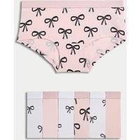 7pk Cotton with Stretch Bow Shorts (5-16 Yrs)