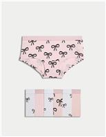 7pk Cotton with Stretch Bow Shorts (5-16 Yrs)