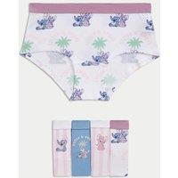 M&S 5 Pack Cotton with Stretch Lilo & Stitch Knickers (5-16 Yrs) Multi