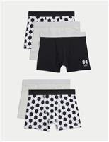 5pk Cotton Rich Football Trunks (5-16 Yrs)