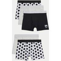 5pk Cotton Rich Football Trunks (5-16 Yrs)