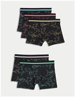 5pk Cotton with Stretch Shark Trunks (5-16 Yrs)