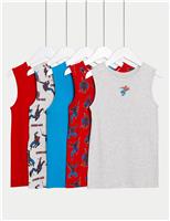 5pk Spider-Man Vests (2-8 Yrs)