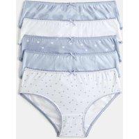 M&S 10 Pack Cotton with Stretch Lilac Heart Knickers (2-14 Yrs) Lilac Mix
