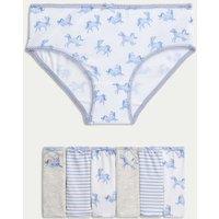 7pk Cotton with Stretch Unicorn Knickers (2-12 Yrs)
