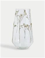 Pressed Flower Glass Vase
