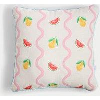 Set of 2 Fruit Print Scallop Outdoor Cushions