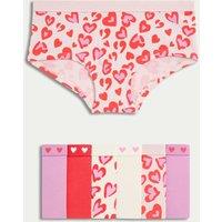 7pk Leopard Print & Heart Shorts (5-16 Yrs)