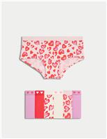 7pk Leopard Print & Heart Shorts (5-16 Yrs)