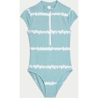 Striped Tie Dye Zip Swimsuit (6-16 Yrs)