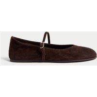 Suede Flat Mary Jane Ballet Pumps
