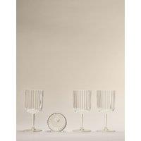 Set of 4 Ribbed Picnic Wine Glasses