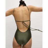 Trim Detail Plunge V-Neck Swimsuit