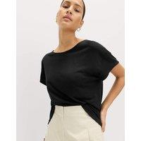 M&S Linen Blend T-Shirt Black