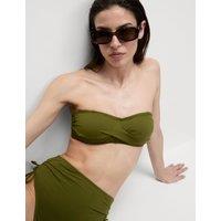 Padded Twist Front Bandeau Bikini Top