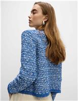 Cotton Rich Textured Cropped Knitted Jacket