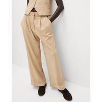 Faux Suede Wide Leg Trousers