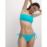 Textured Strap Detail One Shoulder Bikini Top