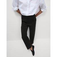 Cotton Rich Straight Leg Ankle Grazer Trousers