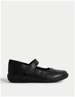Kids Leather Studded Riptape School Shoes (8 Small-2 Large)