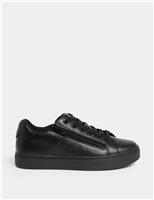 Kids Leather Side Zip School Shoes (13 Small-9 Large)